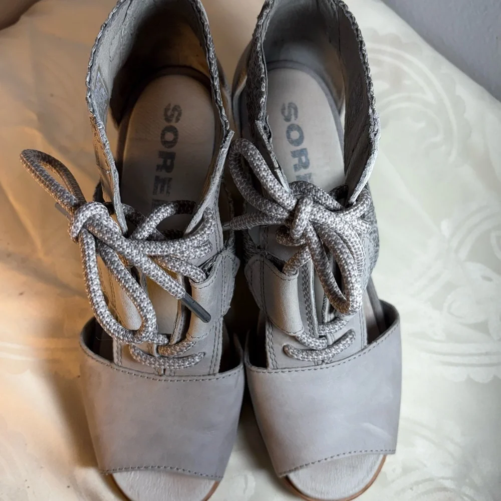 Sorel Women's Joanie Lace Wedge Sandals.